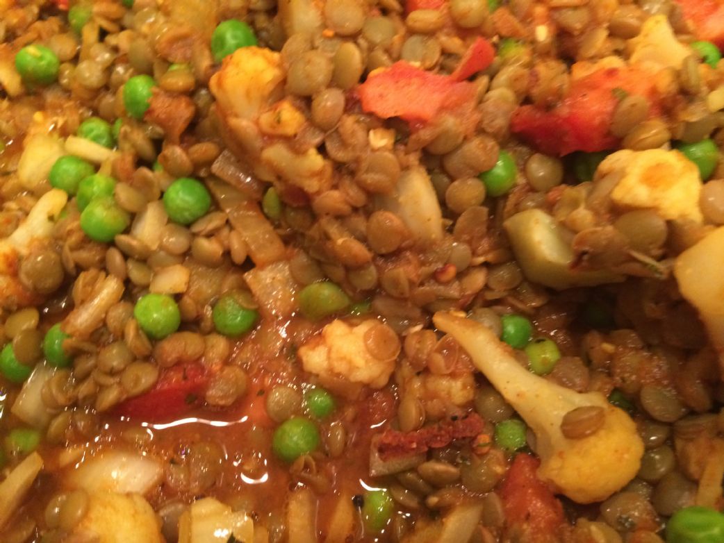 Dal with Cauliflower and Peas