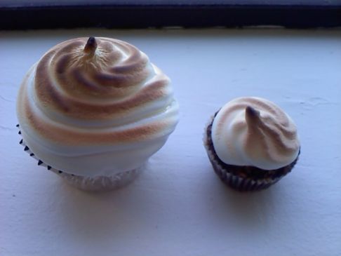 Chocolate Graham Cracker Cupcake with Toasted Marshmallow