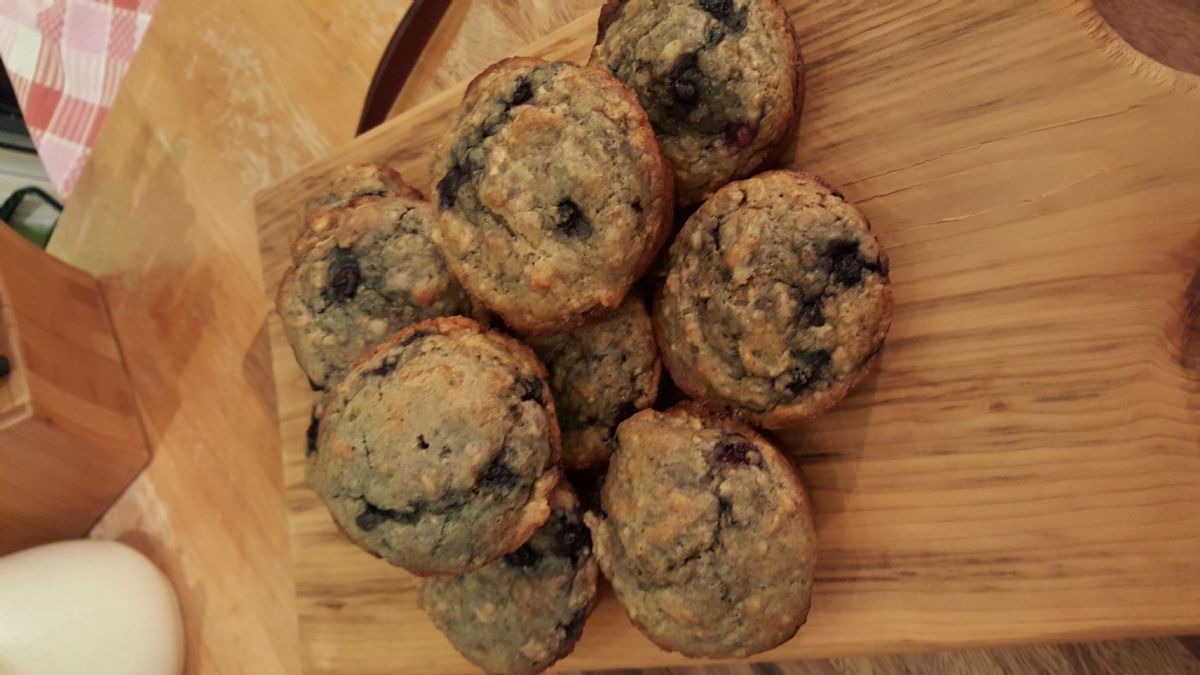 Blueberry Oatmeal Flax Muffins