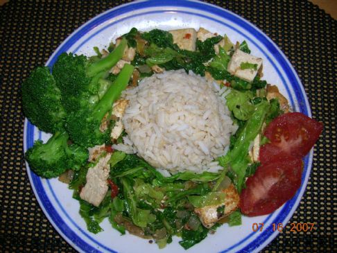 Spicy Cabbage Stir Fry with Tofu