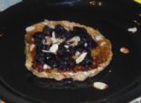 Wheat Oat Flax Pancakes With Blueberries and Almonds