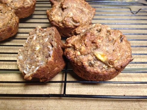 banana oat fruit and nut muffins