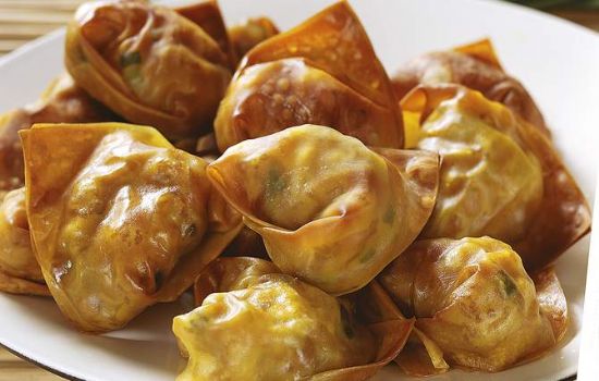 Wontons with ground turkey (oven baked and kid-approved!)