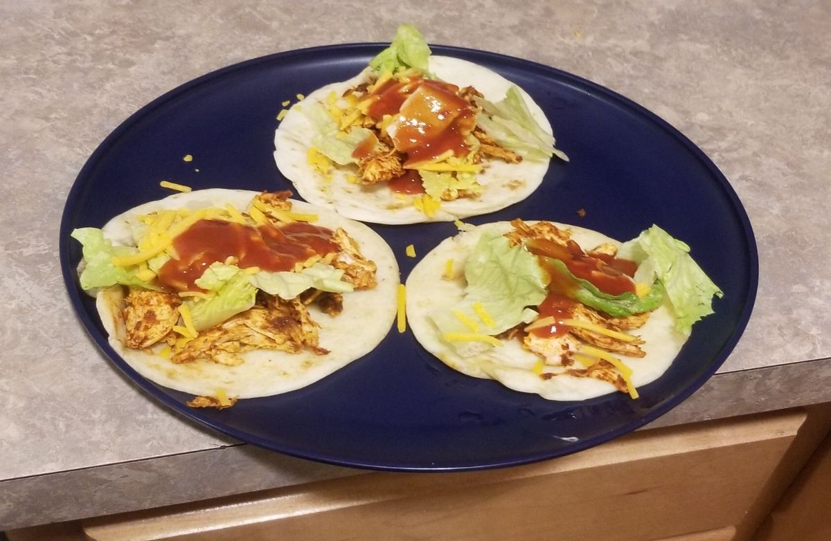 Chicken street tacos for one