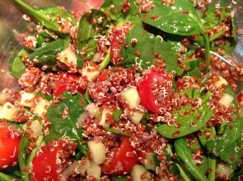 Red Quinoa Baby Spinach Salad