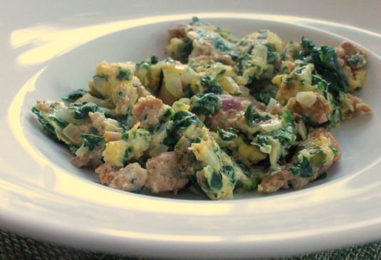 Sausage and Spinach Egg Scramble