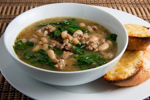 Spinach White Bean Beef Soup
