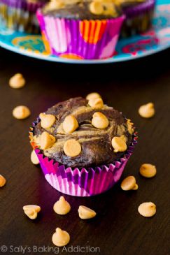 Skinny Chocolate Peanut Butter Swirl Cupcakes