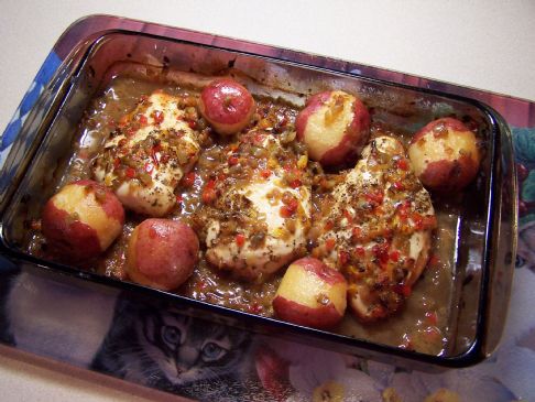 Lemon and Pepper Chicken with Red Potatoes