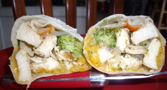 Chicken Cheddar Broccoli Wraps