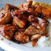 Bourbon Chicken, Rice and Veggies