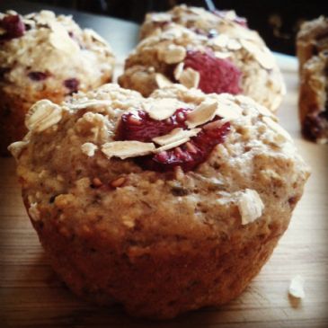 Berry and lavender oat muffins